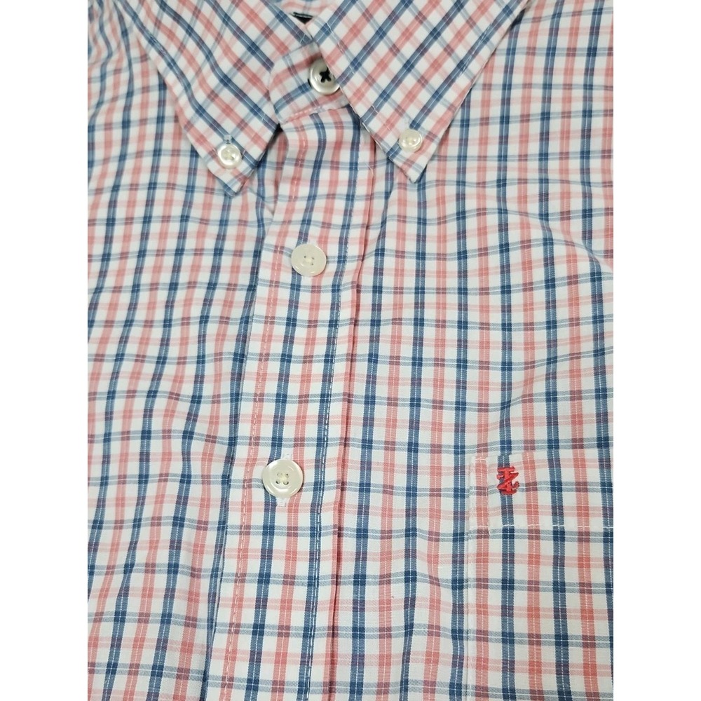 IZOD Men's Casual Button Down Shirt Size 4 Xl Plaid Multicolor Long Sleeve